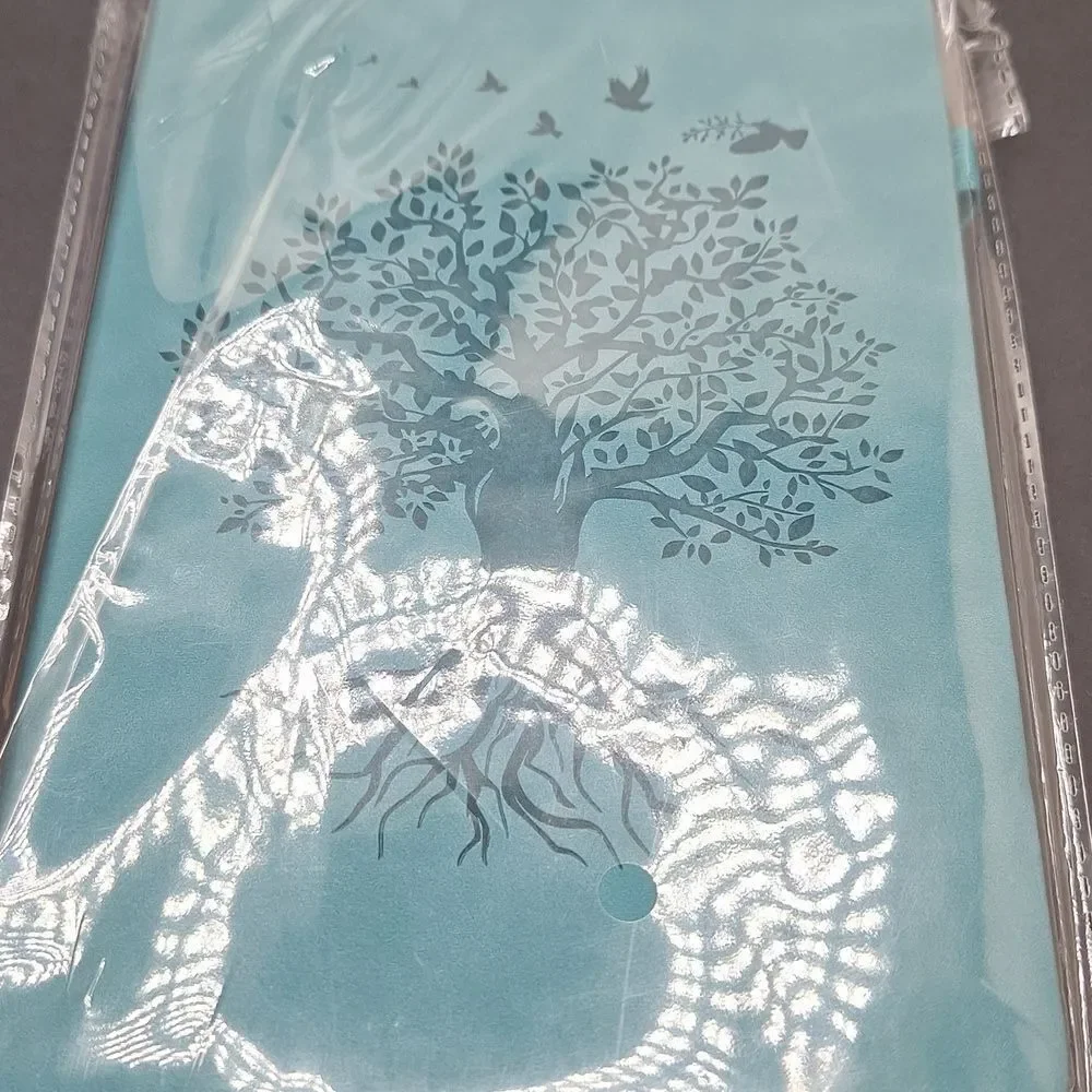 Teal Green Tree of Life Journal Vegan Leather Notebook